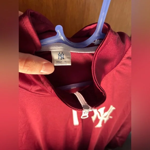 Yankees quarter zip maroon burgundy fordham rams New York xl adult - Picture 2 of 12